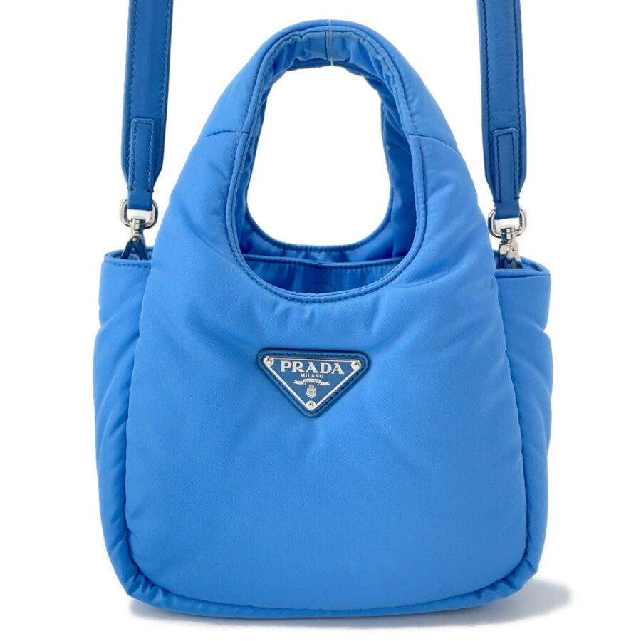 Prada handbag blue – front view