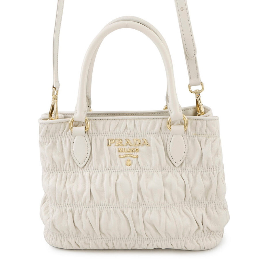 Prada Shoulder Bag white – front view