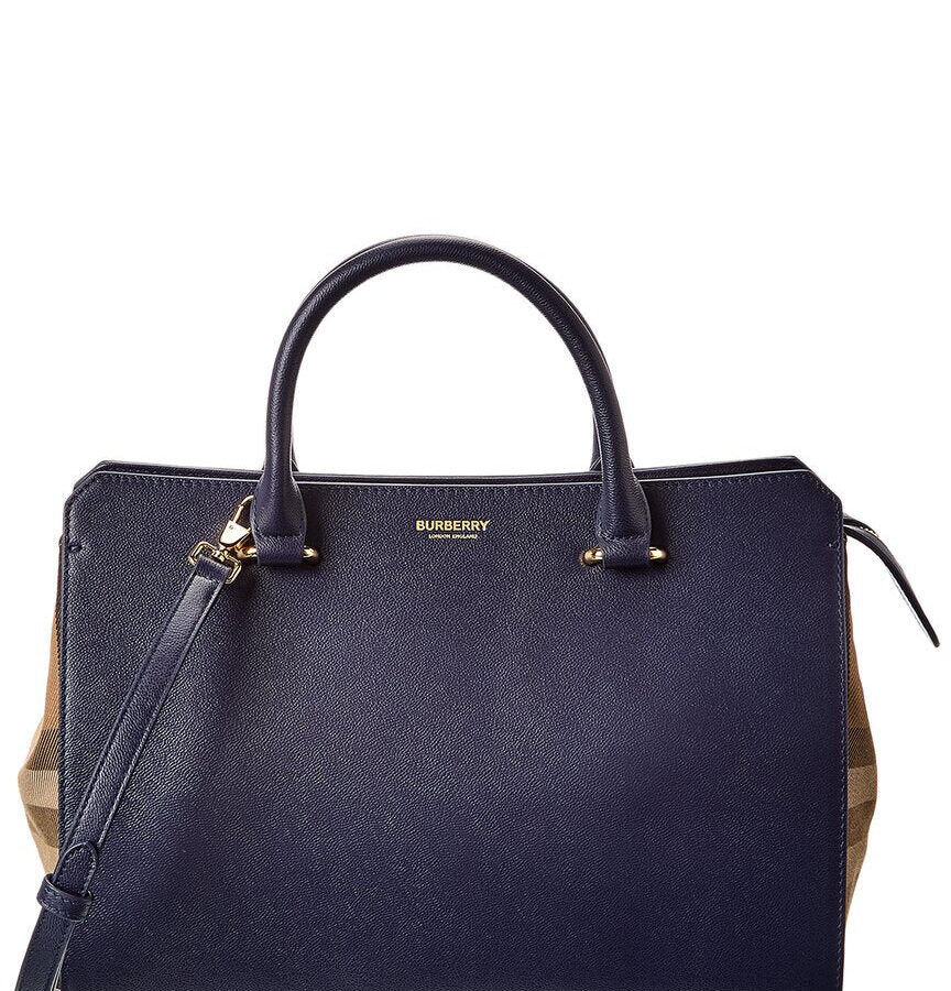 Burberry Banwell Ho Check Canvas & Leather Satchel | Studio Nafay