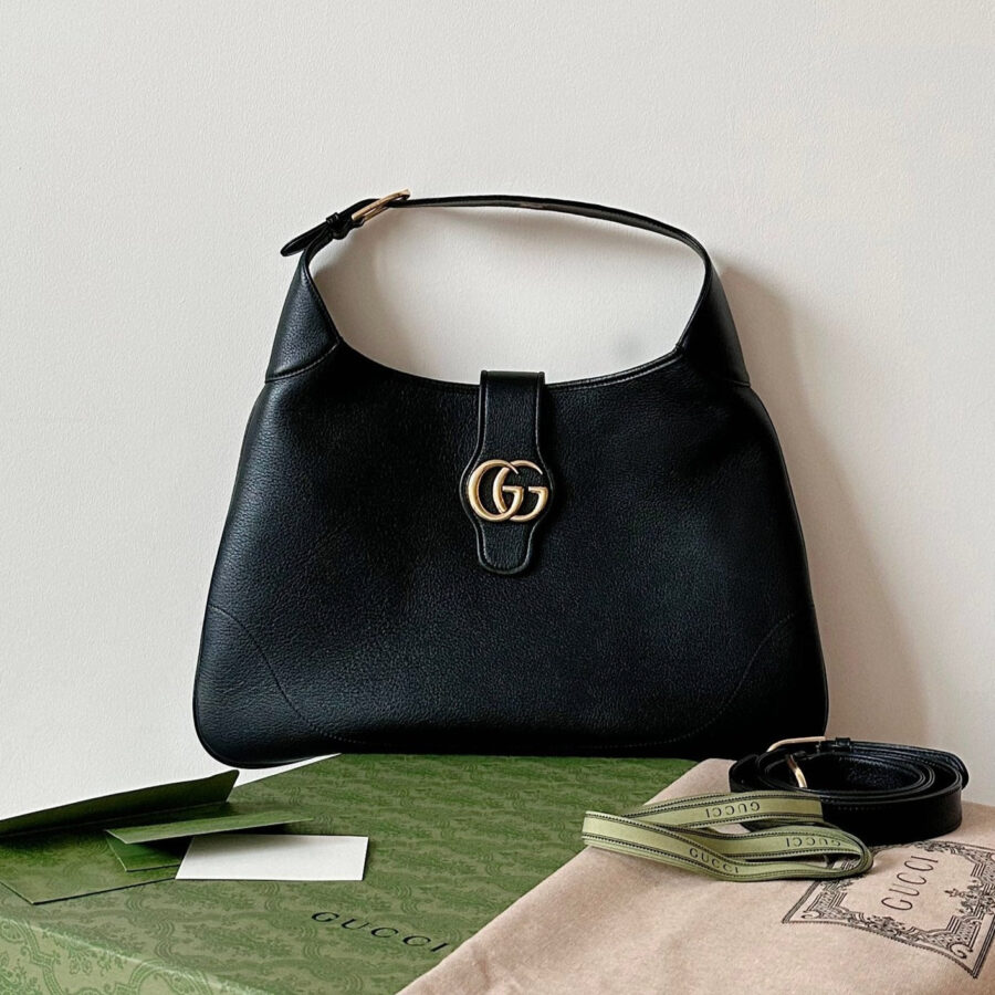 Designer Shoulder Bag black – front view