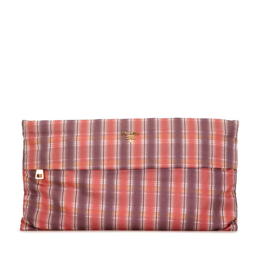 Printed Nylon Clutch with Top Zip and Interior Pocket | Studio Nafay