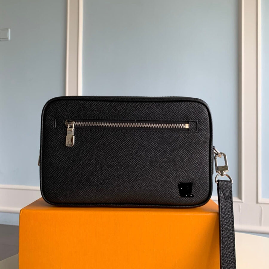 Pochette Kasai clutch bag black man bag 25cm | Studio Nafay