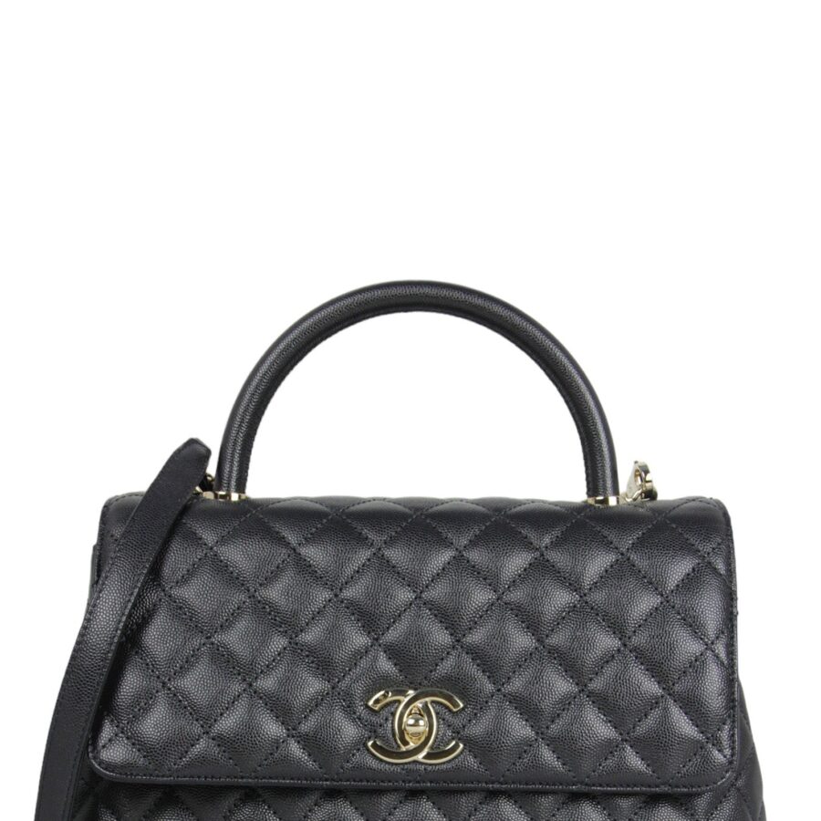 Chanel Coco Handle black bag – front view