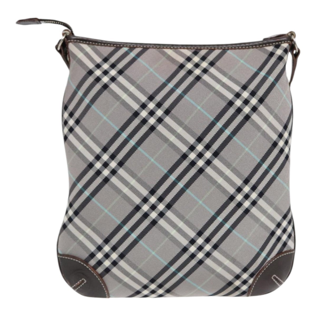 B Nova Check Shoulder Umhängetasche Canvas Grau Silber