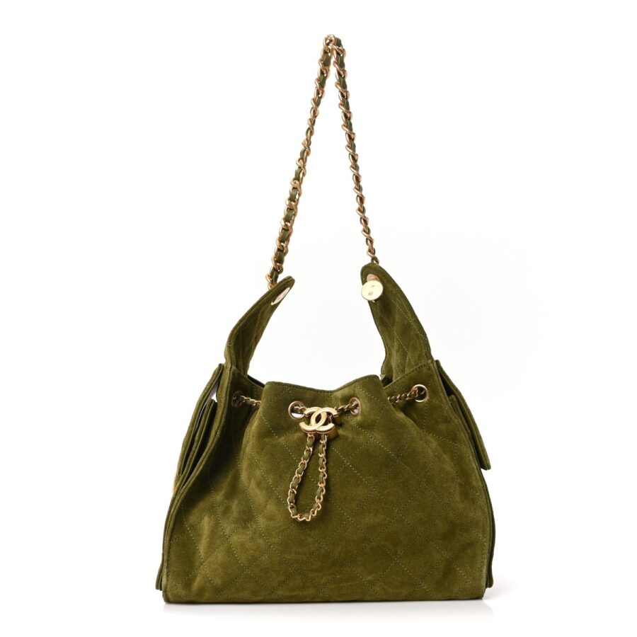 Chanel handbag khaki – front view