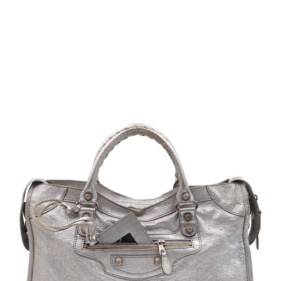 Louis Vuitton City silver bag – front view