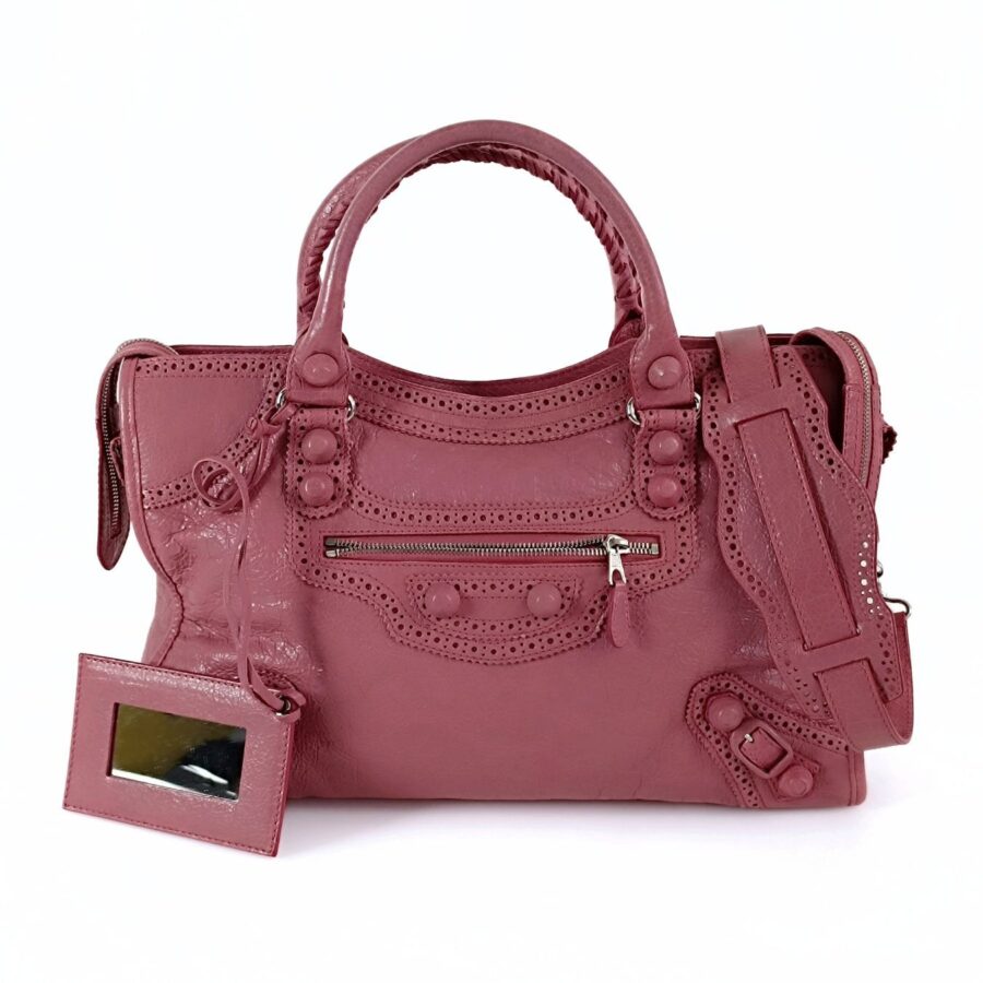 Balenciaga City pink bag – front view