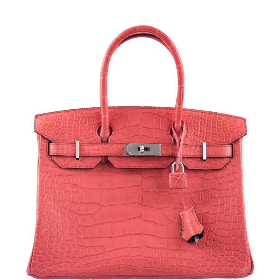 Hermes Birkin blue bag – front view