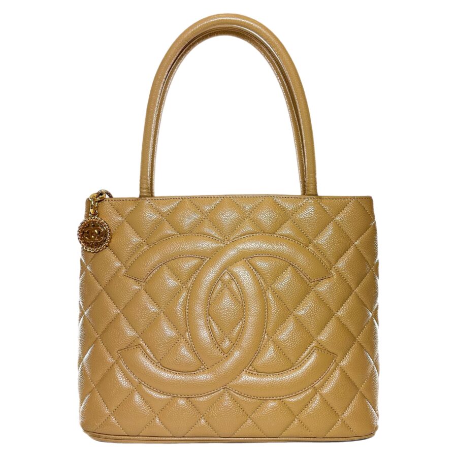 Chanel Tote beige bag – front view