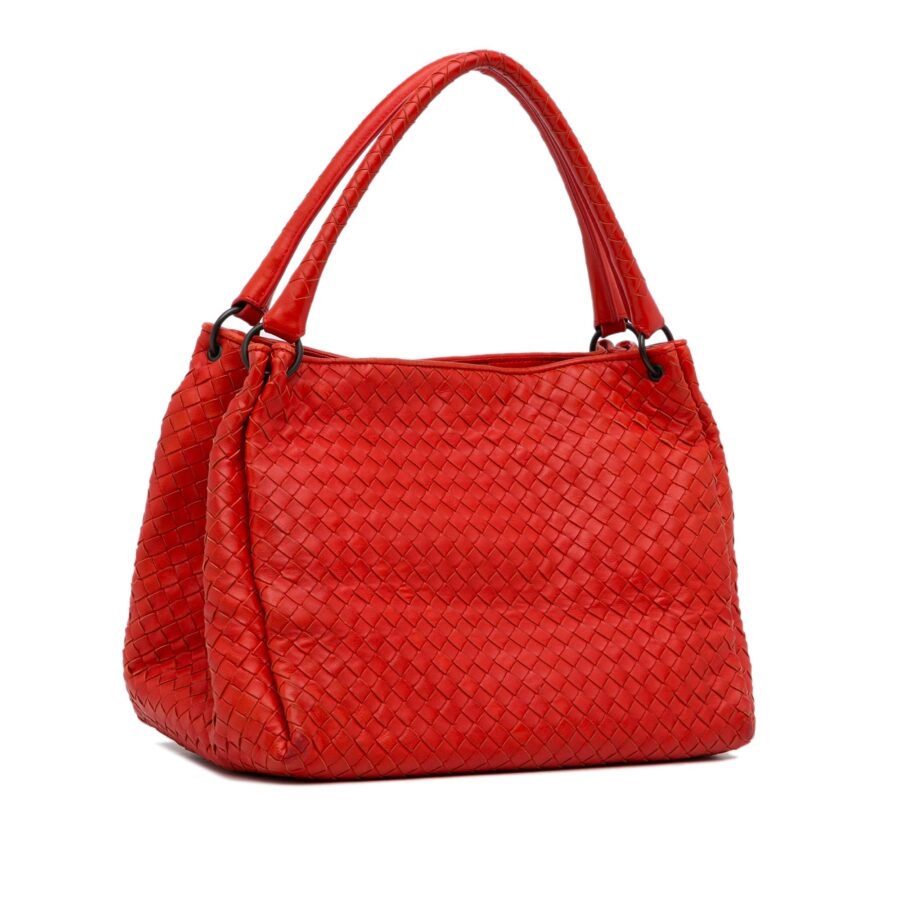 Bottega Veneta Intrecciato red bag – front view