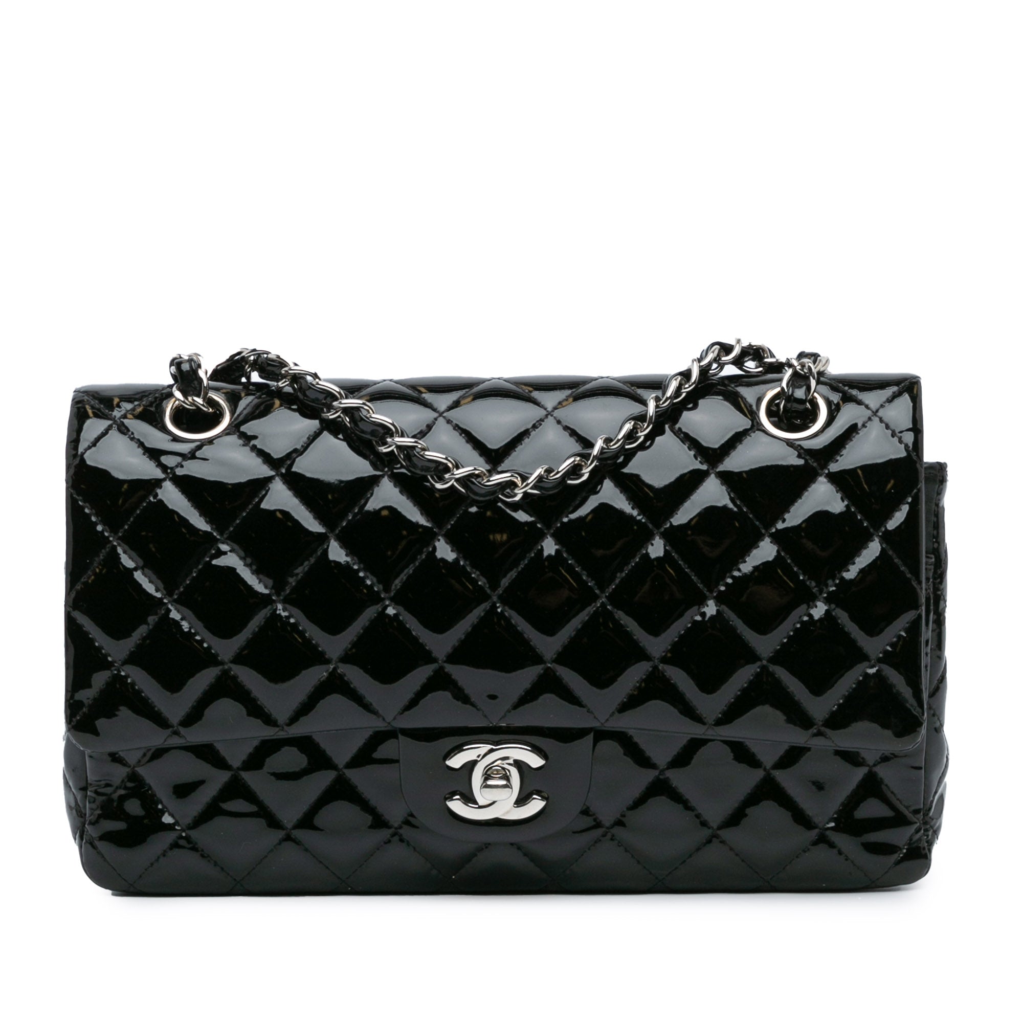 Chanel Flap Medium Leather Black Shoulder Bag 2