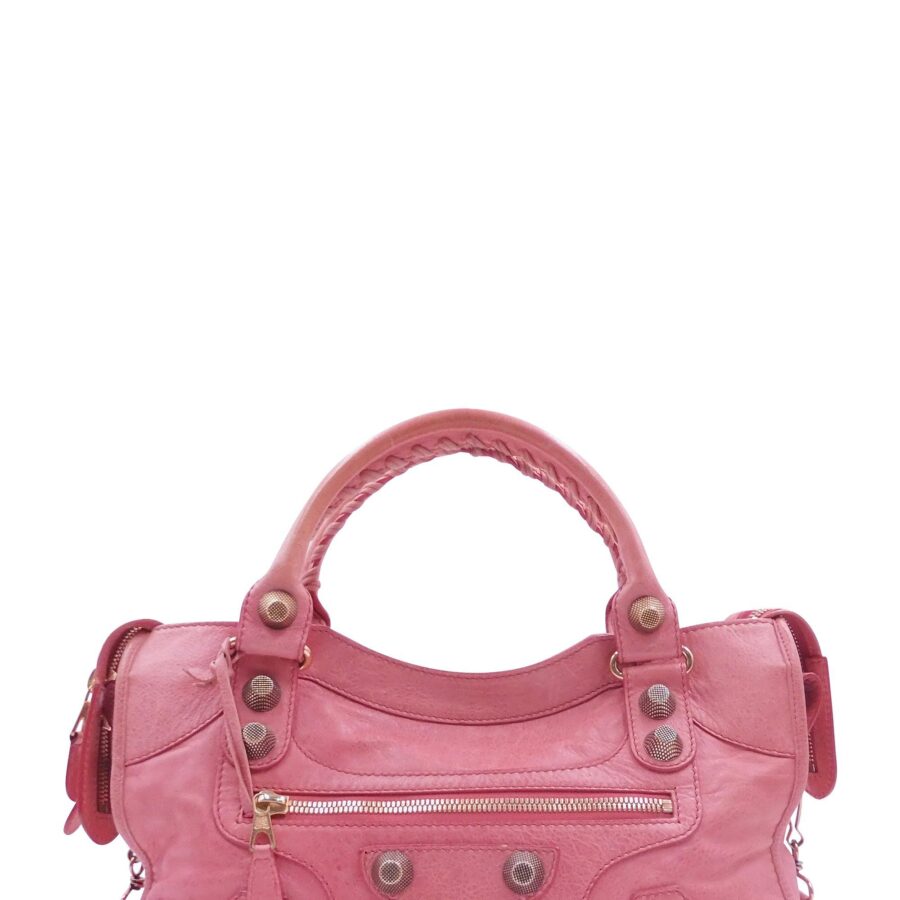 Balenciaga City pink bag – front view