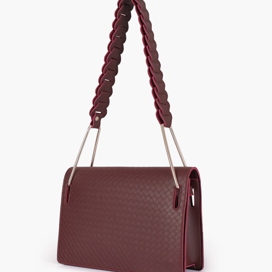 Burgundy loop strap shoulder bag | Studio Nafay