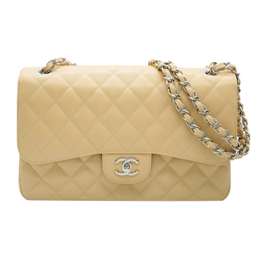 Chanel handbag beige – front view