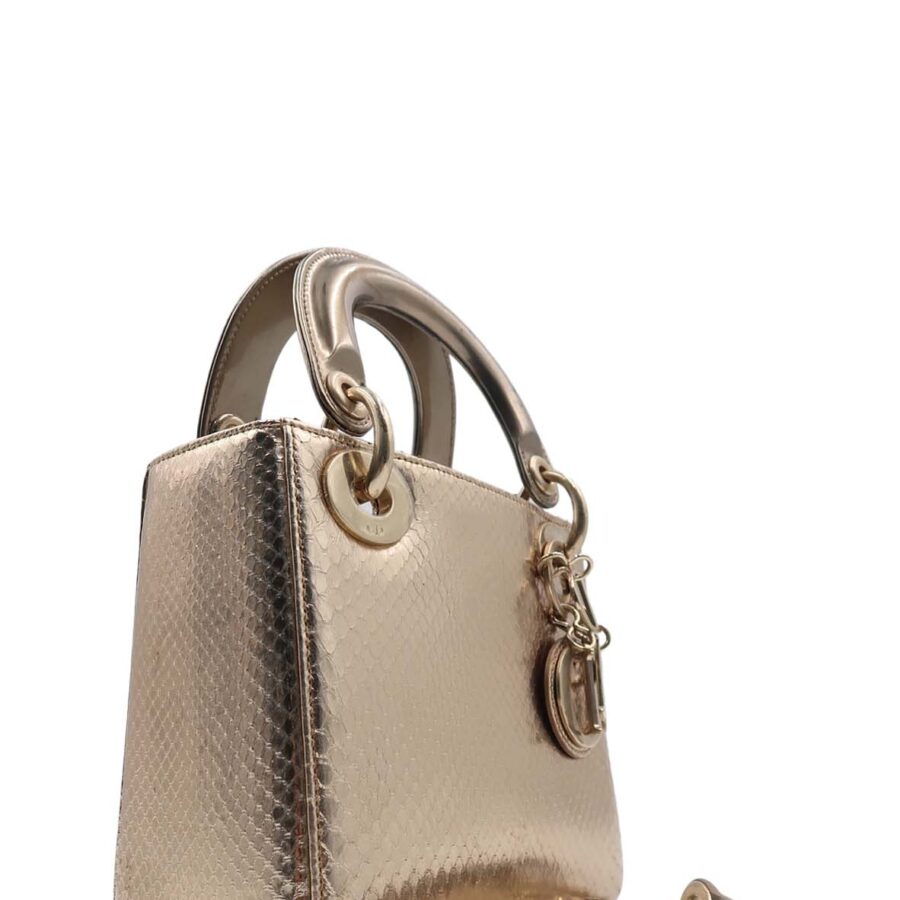 Dior Lady Dior gold bag – front view