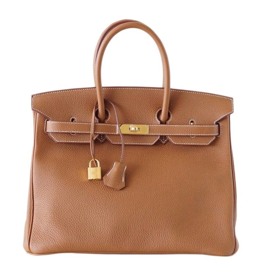 Hermes Birkin gold bag – front view