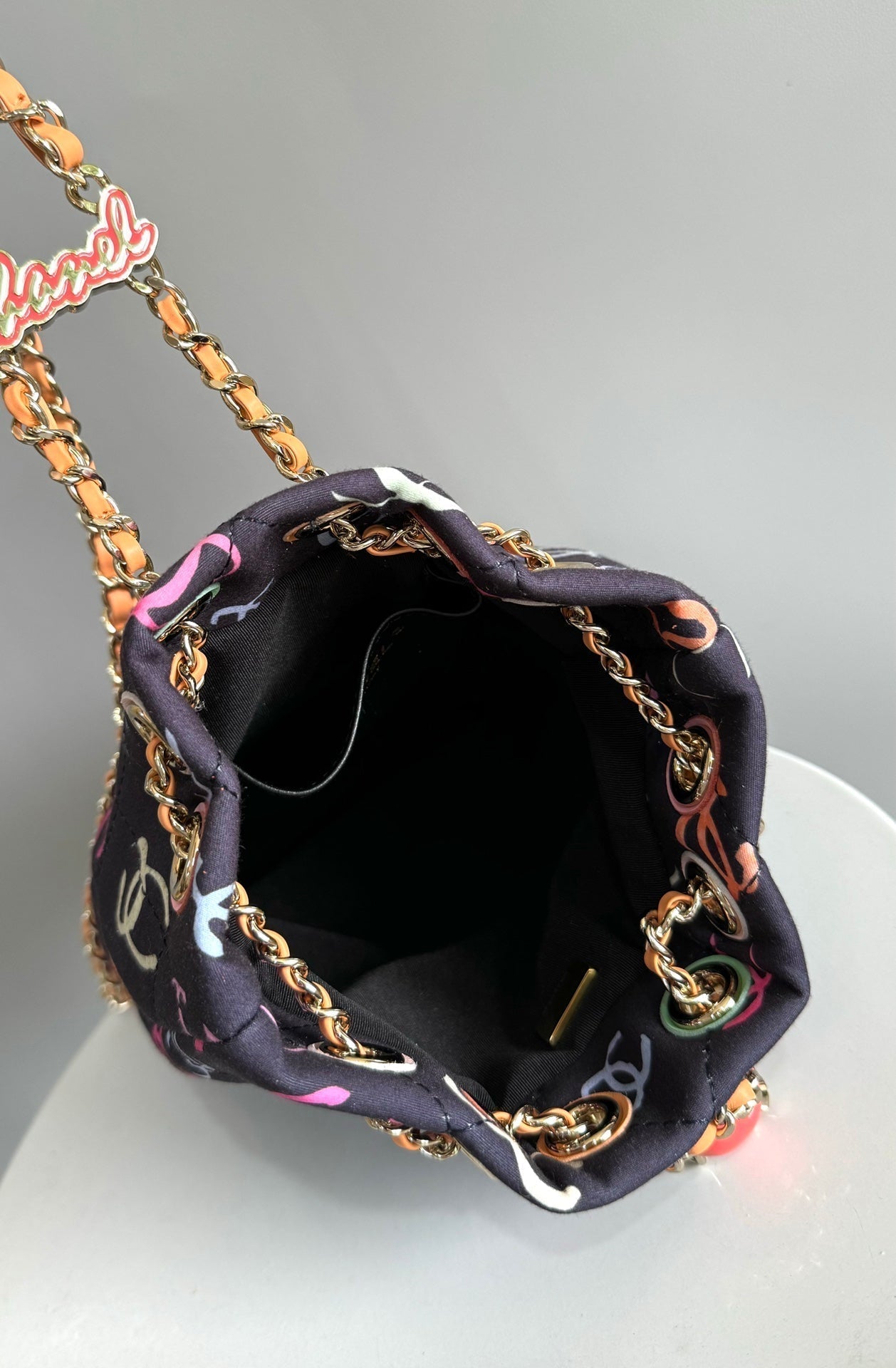 CC Backpack 22CM Black & MANY Other Colors Printed Fabric GOLD Hard…
