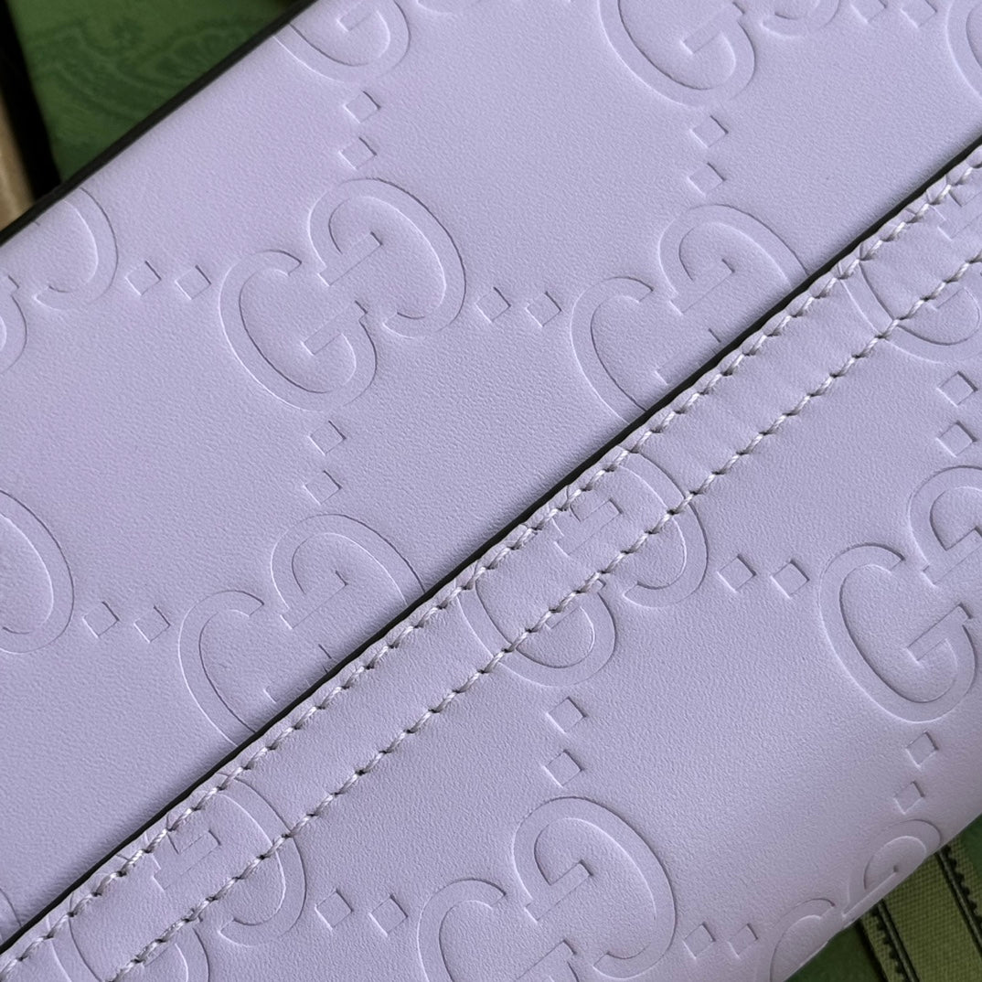 Super MINI Shoulder BAG 21 IN Light Violet Embossed Calfskin