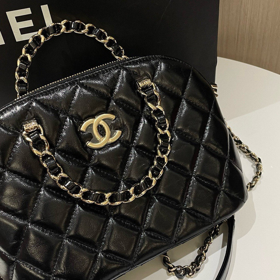 B Alma Handbag Bolso de Noche Negro Cuero