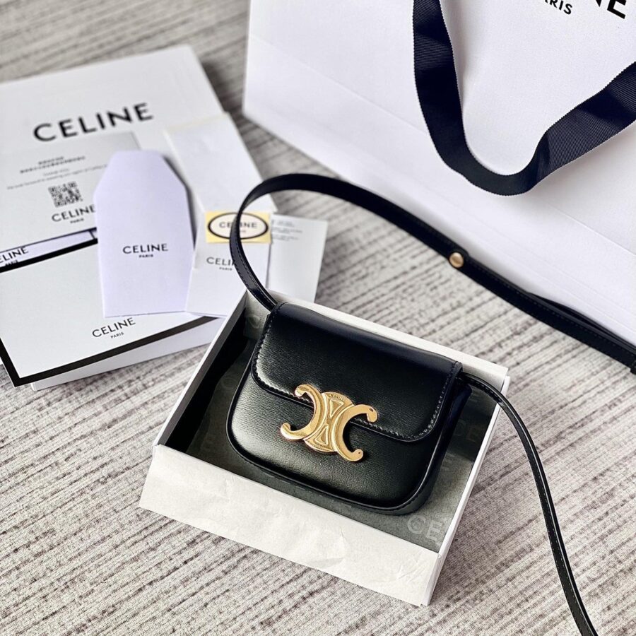 Celine Triomphe black bag – front view